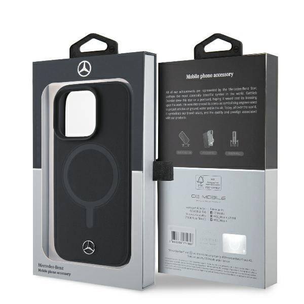 Etui Mercedes iPhone 16 Pro Max 6.9" czarny/black hardcase Smooth Leather MagSafe