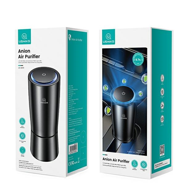 Przenośny Jonizator Powietrza USAMS Jonizator Anionów Pm2,5 ZB181JHQ01 US-ZB181 Czarny