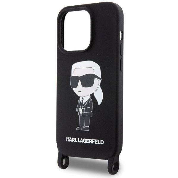 Etui Karl Lagerfeld KLHCP15XSCBSKNK iPhone 15 Pro Max 6.7" hardcase czarny/black Crossbody Silicone Ikonik Case