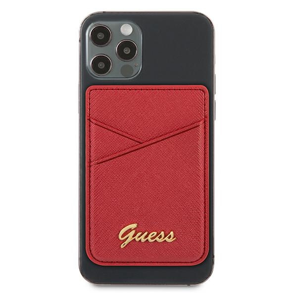 Etui Na Karty GUESS Wallet Card Slot MagSafe Saffiano Czerwony Case