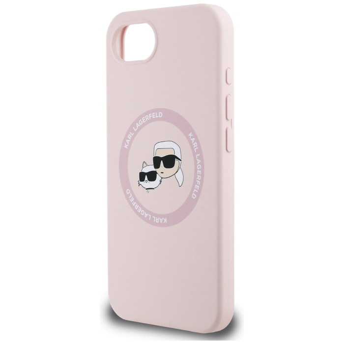 Etui Karl Lagerfeld Silicone             Karl&Choupette Heads MagSafe do iPhone 16e różowy