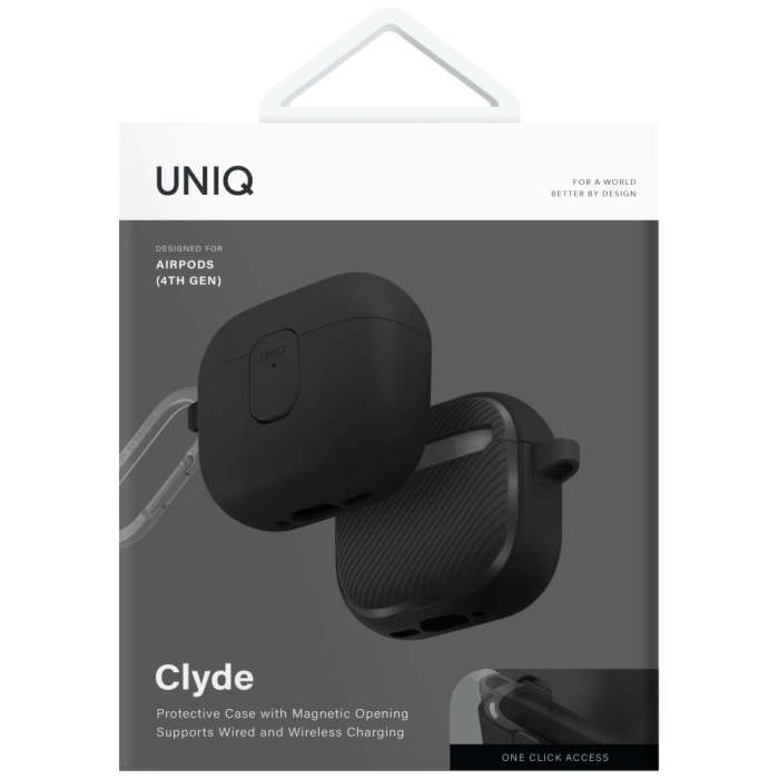 Etui UNIQ AirPods 4 Clyde Lock Case Czarny
