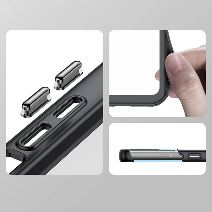 Outer Space Case etui Samsung Galaxy S23+ pokrowiec z elastyczną ramką niebieskie