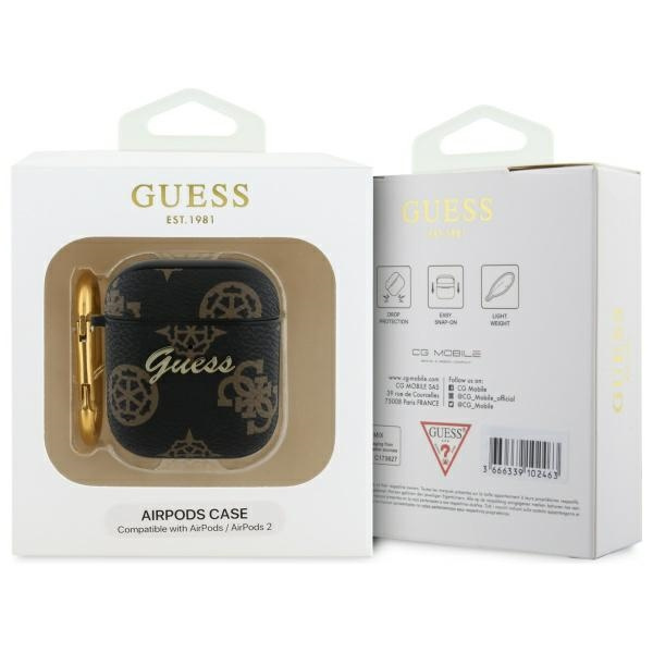 Guess GUA2PG4GPK AirPods 1/2 cover        czarny/black 4G Hook