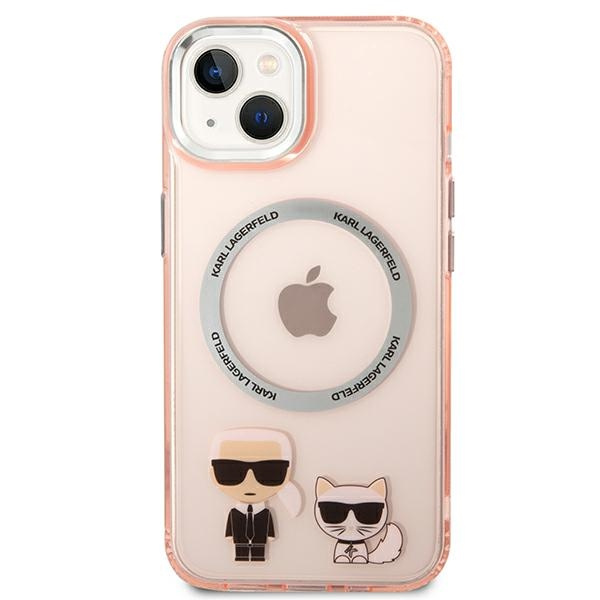 Etui KARL LAGERFELD Apple iPhone 14 Plus Karl & Choupette Aluminium Magsafe Różowy Hardcase