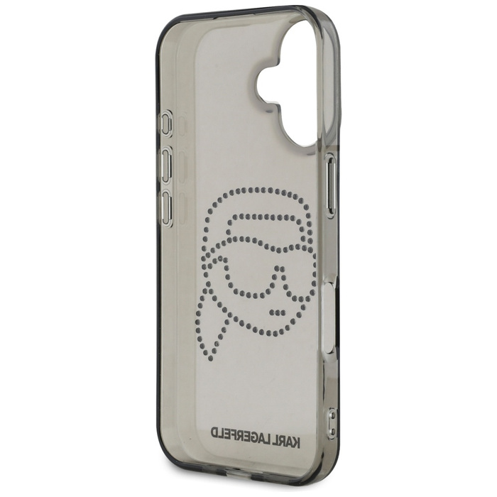 Etui Karl Lagerfeld IML Rhinestones Karl  Head do iPhone 16 czarny