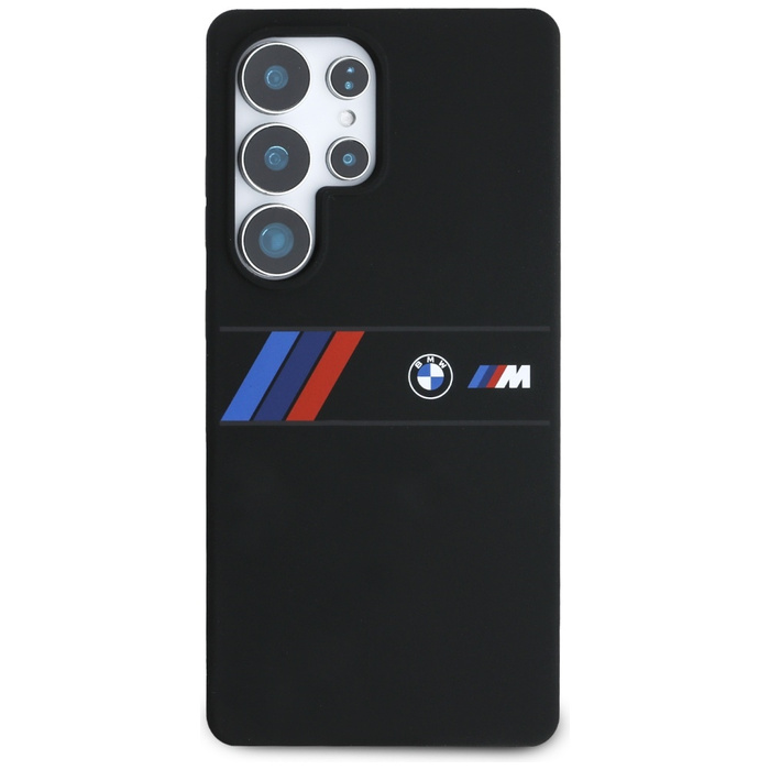 Etui BMW Silicone Middle Tricolor         Stripes MagSafe do Samsung Galaxy S25 Ultra czarny