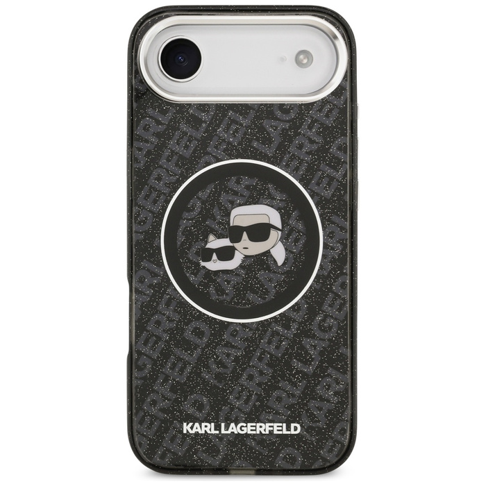 Etui Karl Lagerfeld IML Glitter Karl &   Choupette Heads Logo MagSafe do iPhone Air czarny