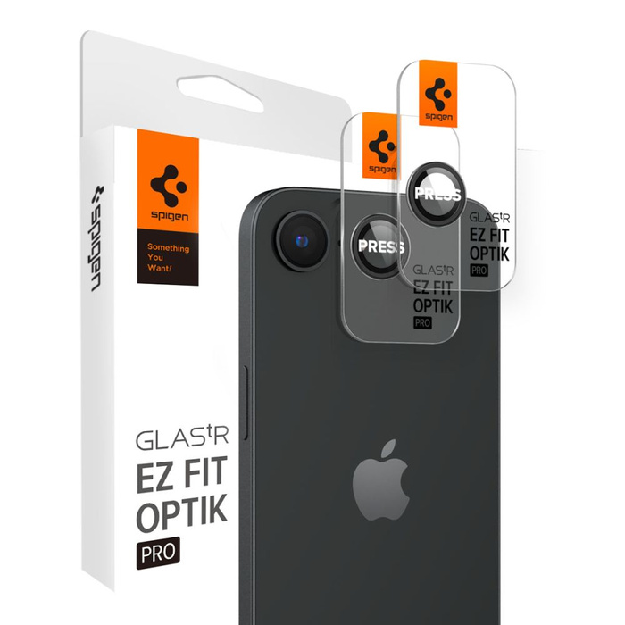 OSŁONA APARATU SPIGEN IPHONE 16E OPTIK PRO GLAS.TR ”EZ FIT” CAMERA PROTECTOR 2-PACK CZARNA