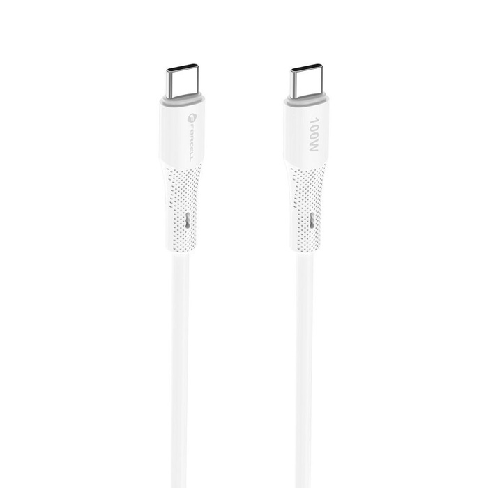Kabel USB C do USB C Forcell F-Energy QC4.0 PD 5A 100W Silicone 1 m C347 biały