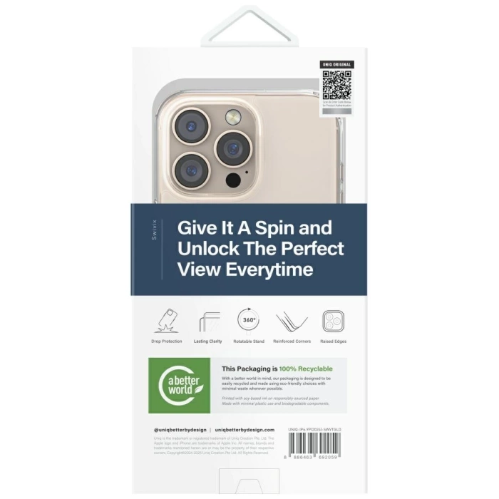 Etui UNIQ Swivix do iPhone 16 Pro Max    360 Rotating Kickstand złoty