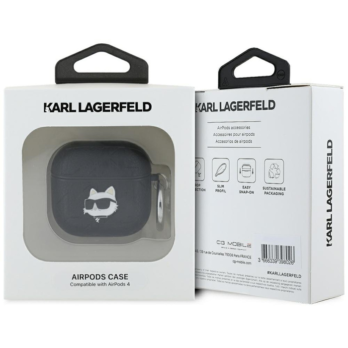 Etui Karl Lagerfeld Monogram Choupette    Head do AirPods 4 czarny