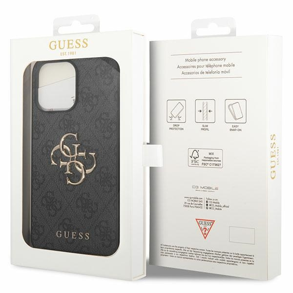 Etui Guess GUHCP15L4GMGGR iPhone 15 Pro 6.1" szary/grey hardcase 4G Big Metal Logo Case