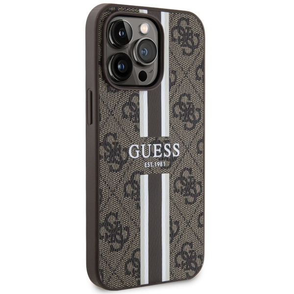 Etui Guess GUHMP13XP4RPSW iPhone 13 Pro Max 6.7" brązowy/brown hardcase 4G Printed Stripes MagSafe Case