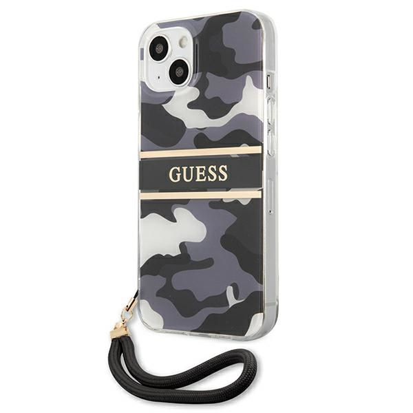 Etui GUESS Apple iPhone 13 Mini Camo Strap Collection Czarny Hardcase