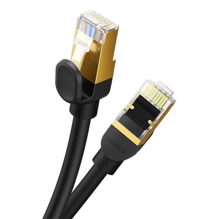 Baseus szybki kabel sieciowy RJ-45 cat.8 40Gbps 1m okrągły - czarny