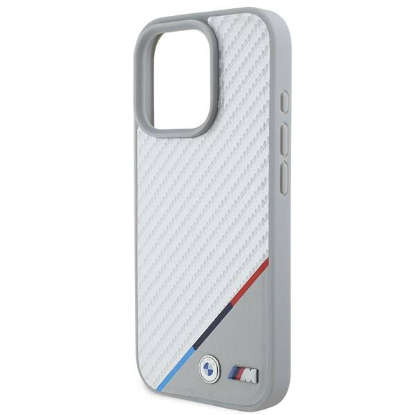 Etui BMW iPhone 16 Pro 6.3" szary/grey hardcase M Carbon Tricolor Line MagSafe
