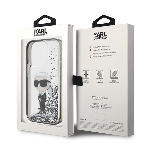Etui Karl Lagerfeld KLHCP15XLKKNSK iPhone 15 Pro Max 6.7" transparent hardcase Liquid Glitter Ikonik Case
