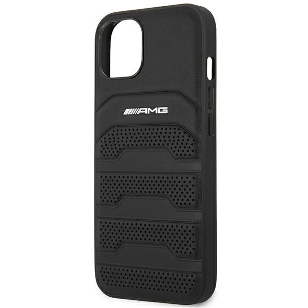 Etui AMG iPhone 14 Plus 6,7" czarny/black hardcase Leather Debossed Lines