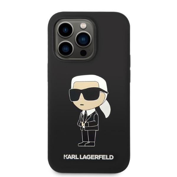 Etui KARL LAGERFELD Apple iPhone 14 Pro Silicone Ikonik Czarny Hardcase