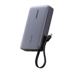 Powerbank 20000mAh Ugreen PB551, 145W, USB + USB-C, wbudowany kabel (szary)