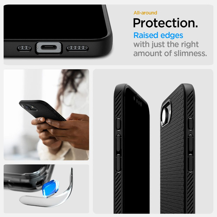 ETUI SPIGEN IPHONE 16E LIQUID AIR MATOWE CZARNE