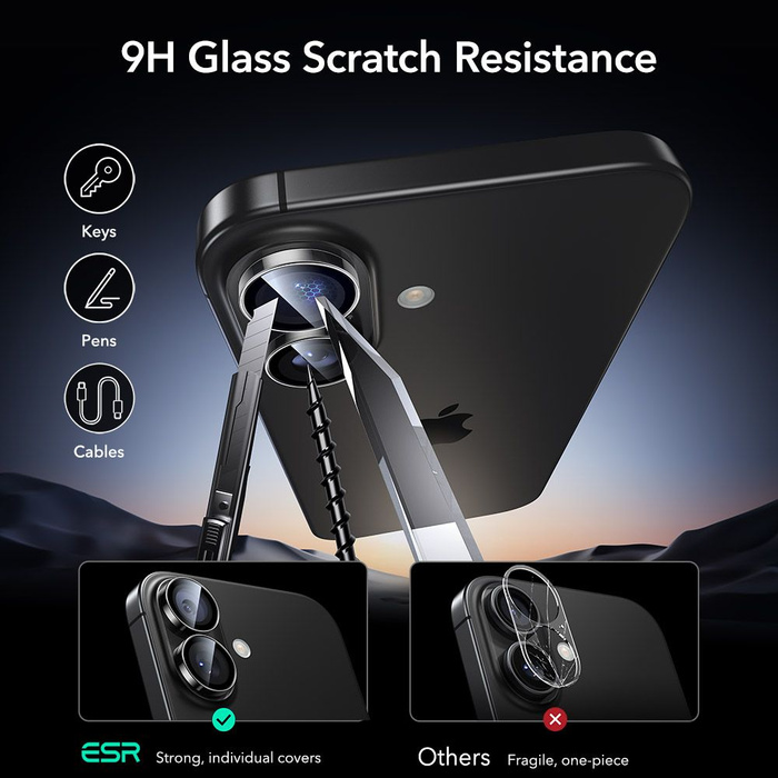 OSŁONA NA APARAT ESR ARMORITE CAMERA PROTECTOR IPHONE 16 / 16 PLUS / 17 CLEAR