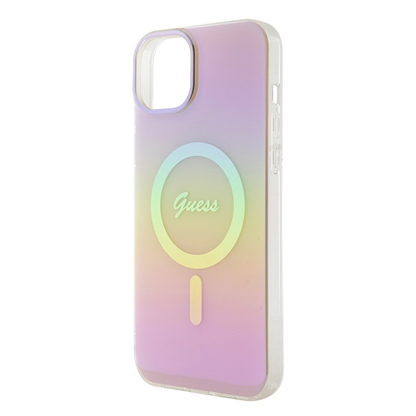 Etui Guess GUHMP15SHITSP iPhone 15 6.1" różowy/pink hardcase IML Iridescent MagSafe Case