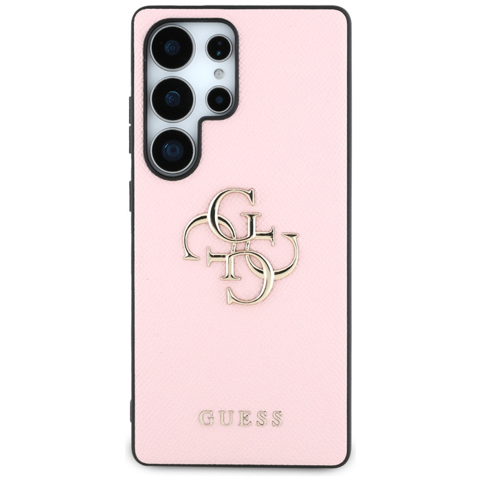 Etui Guess Grained Big 4G Logo Small      Classic Logo do Samsung Galaxy S25 Ultra różowy