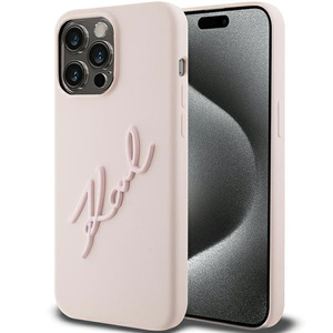Etui Karl Lagerfeld KLHCP15LSKSBMCP iPhone 15 Pro 6.1" różowy/pink hardcase Silicone Karl Script Case