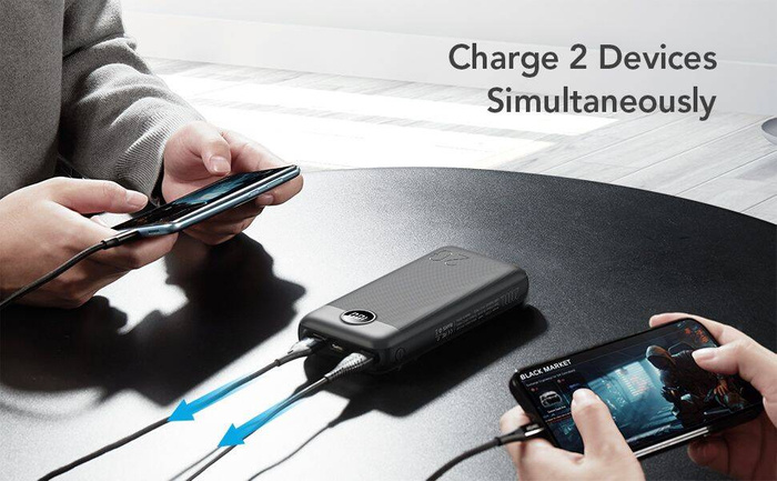 VEGER powerbank 20000 mAh PD QC3.0 2A 20W L20S (VP2039PD / W2039PD) czarny