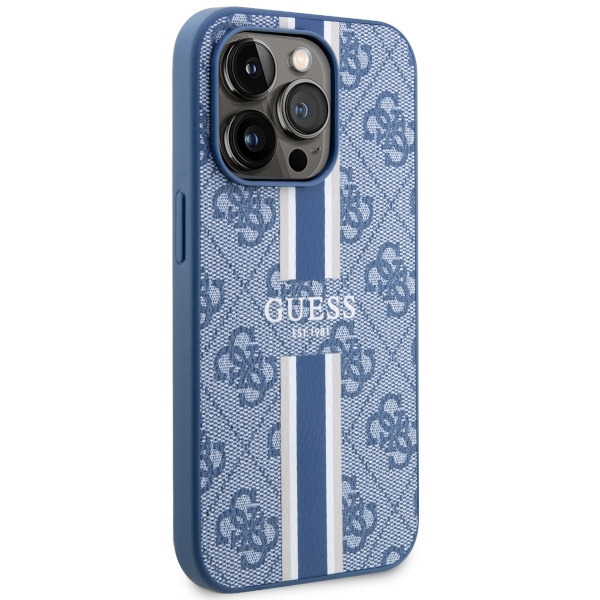 Etui Guess GUHMP14LP4RPSB iPhone 14 Pro 6.1" niebieski/blue hardcase 4G Printed Stripes MagSafe Case