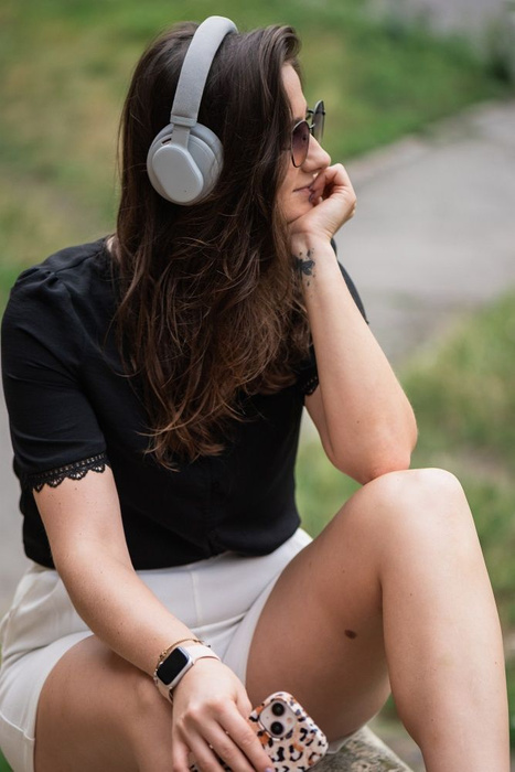 Słuchawki bezprzewodowe nauszne Forcell F-Audio ANC Touch Beat szare