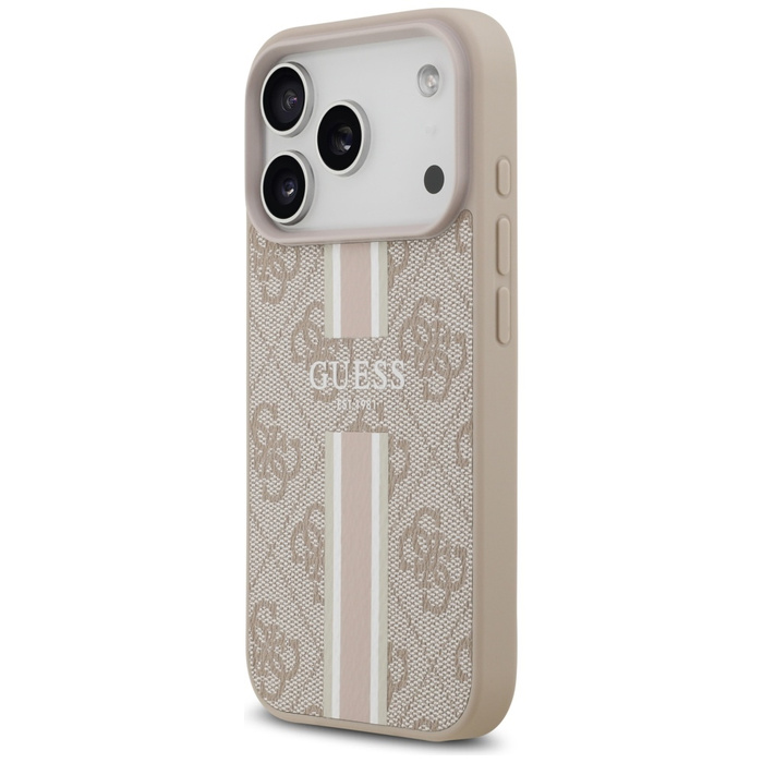 Etui Guess 4G Printed Stripes MagSafe do iPhone 17 Pro różowy