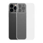 Etui Baseus Frosted Glass Case pokrowiec do iPhone 13 Pro Max sztywna obudowa z żelową ramką przezroczysty (ARWS000802)