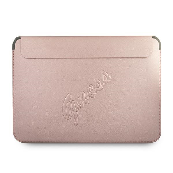 Etui GUESS Laptop Tablet 13 Sleeve Saffiano Script Różowy Case