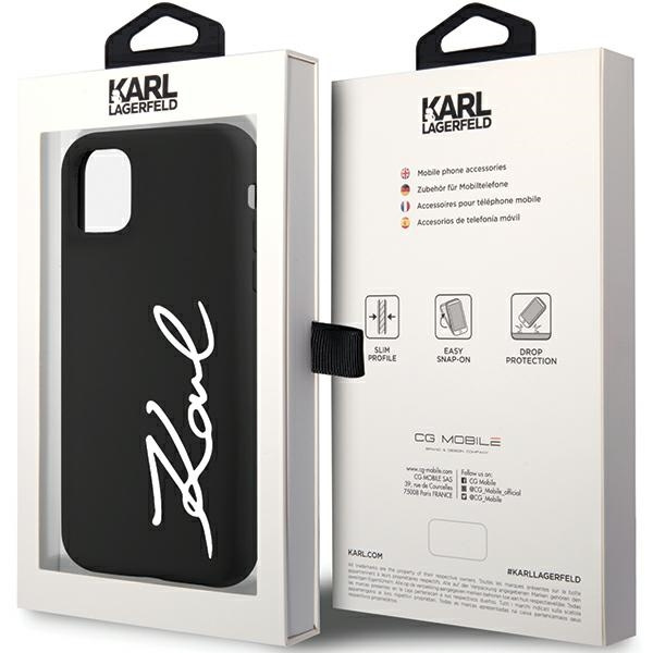 Etui Karl Lagerfeld KLHCN61SKSVGK iPhone 11  6.1" czarny/black hardcase Silicone Signature Case