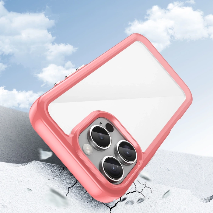 Etui Outer Space Case z żelową ramką do iPhone 16 Pro - czerwone