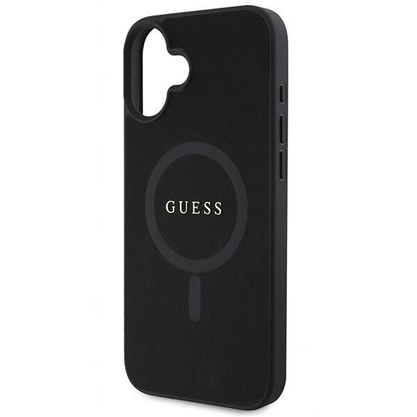 Etui Guess iPhone 16 Plus czarny/black HC MagSafe PU Saffiano Classic Logo