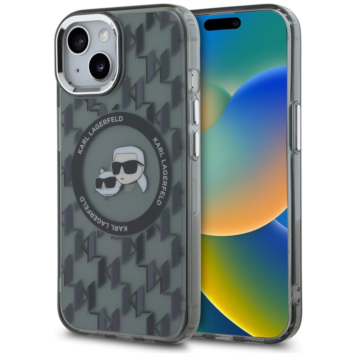 Karl Lagerfeld KLHMP15MHMCKMHK iPhone 15 Plus 6.7" czarny/black IML Monogram Karl&Choupette Head MagSafe