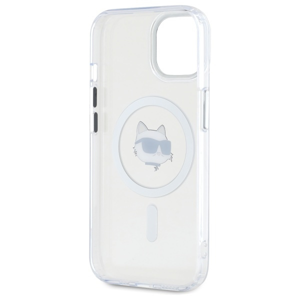 Karl Lagerfeld KLHMP15SHLSCHH iPhone 15   6.1" biały/white hardcase IML Metal Choupette Head MagSafe