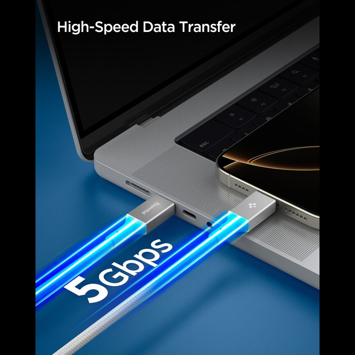 KABEL USB-C SPIGEN EB10010CC ESSENTIAL 100W 100CM BIAŁY