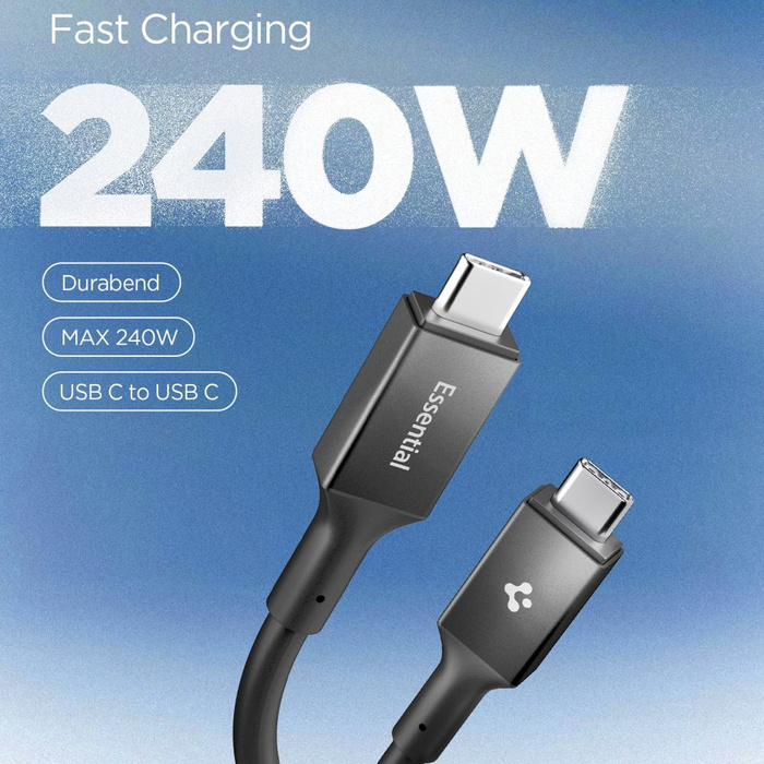 KABEL USB-C SPIGEN EB24012CC ESSENTIAL 240W 120CM CZARNY