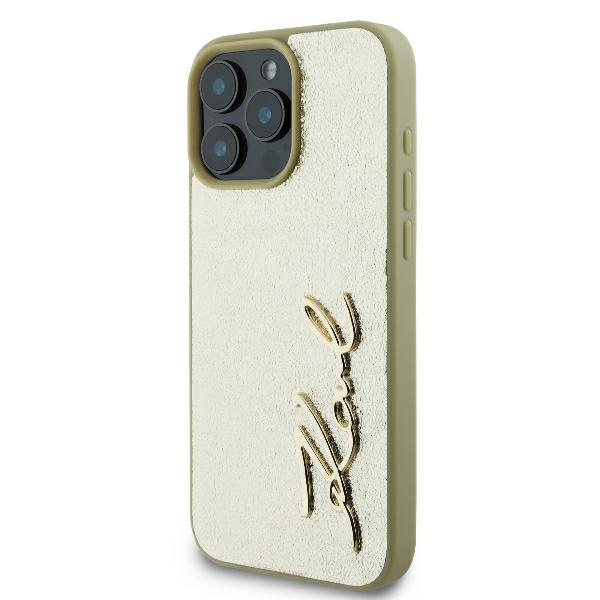 Etui Karl Lagerfeld iPhone 16 Pro 6.3" złoty/gold hardcase Metal Signature