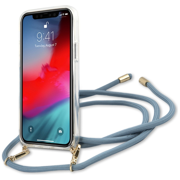 Etui GUESS Apple iPhone 12 Pro Max Script Vintage Niebieski Hardcase 