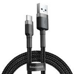 Baseus Cafule Cable wytrzymały nylonowy kabel przewód USB / USB-C QC3.0 3A 1M czarno-szary (CATKLF-BG1)
