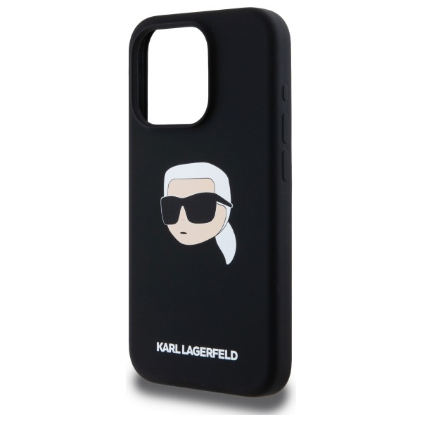 Karl Lagerfeld KLHMP15LSKHPPLK iPhone 15  Pro 6.1" czarny/black hardcase Silicone Karl Head Print MagSafe