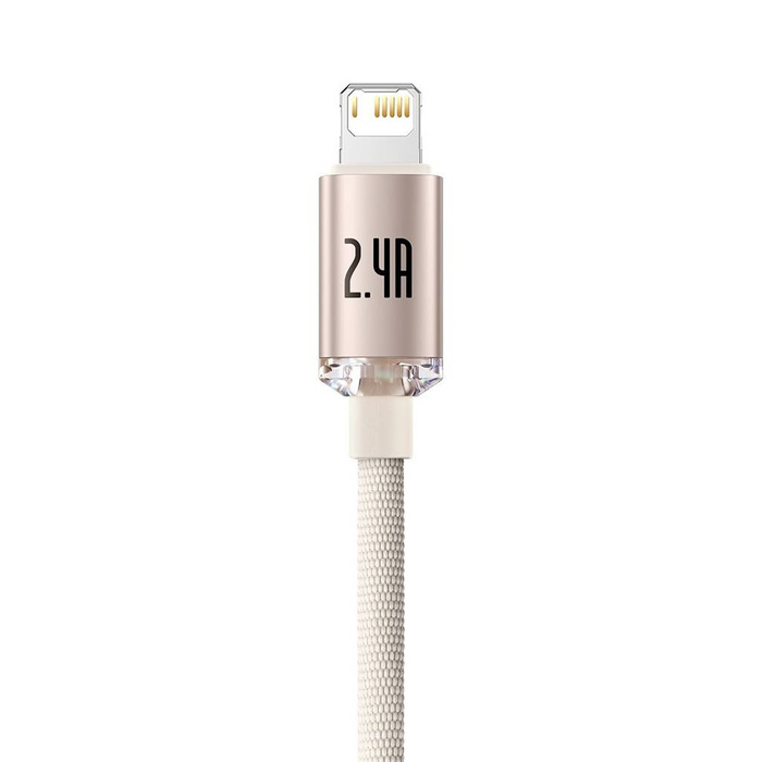 Baseus Crystal Shine Series kabel USB - Lightning 2,4A 20W 2m różowy (CAJY001204)