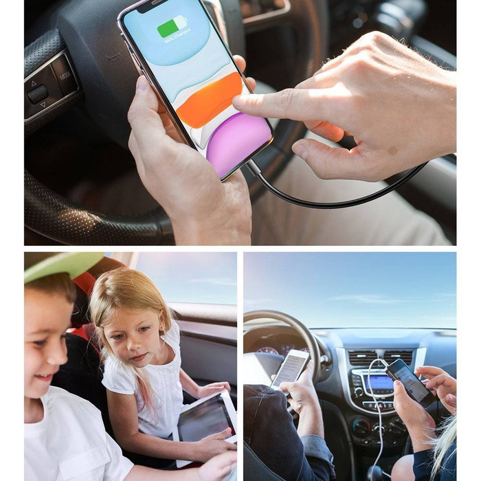 Joyroom ładowarka samochodowa 2xPD + 2xQC3.0 75W 1,5m czarna (JR-CL05)