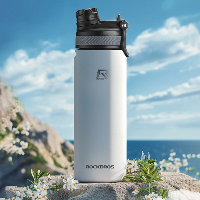 Bidon termiczny Rockbros 35210029005 rowerowy na napoje 530 ml - biały
